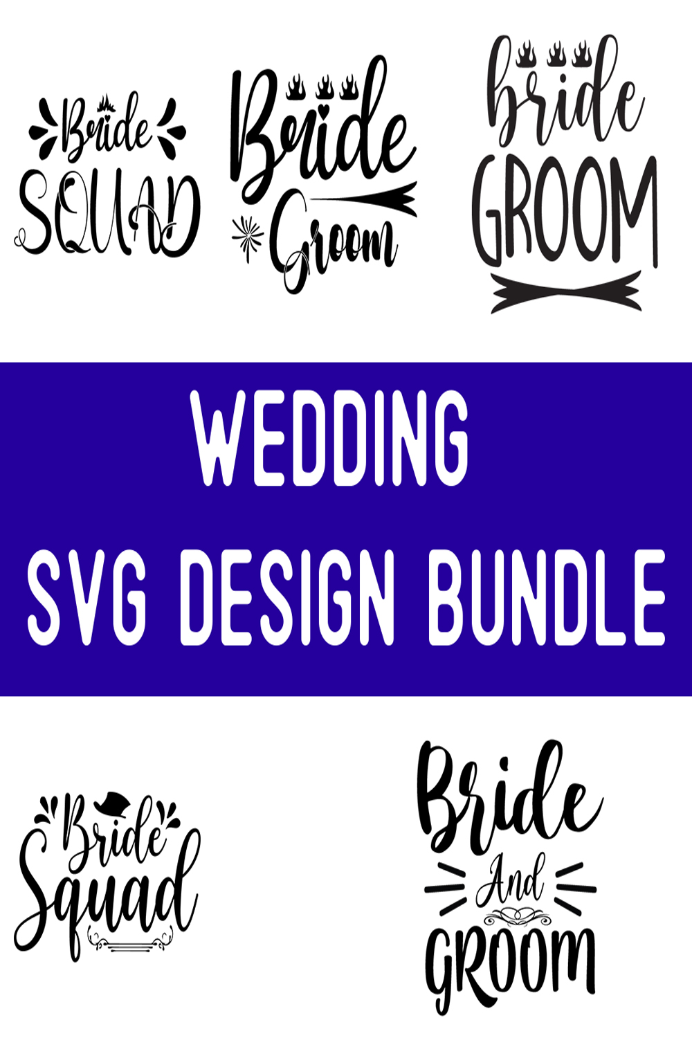 wedding SVG Design Bundle pinterest preview image.