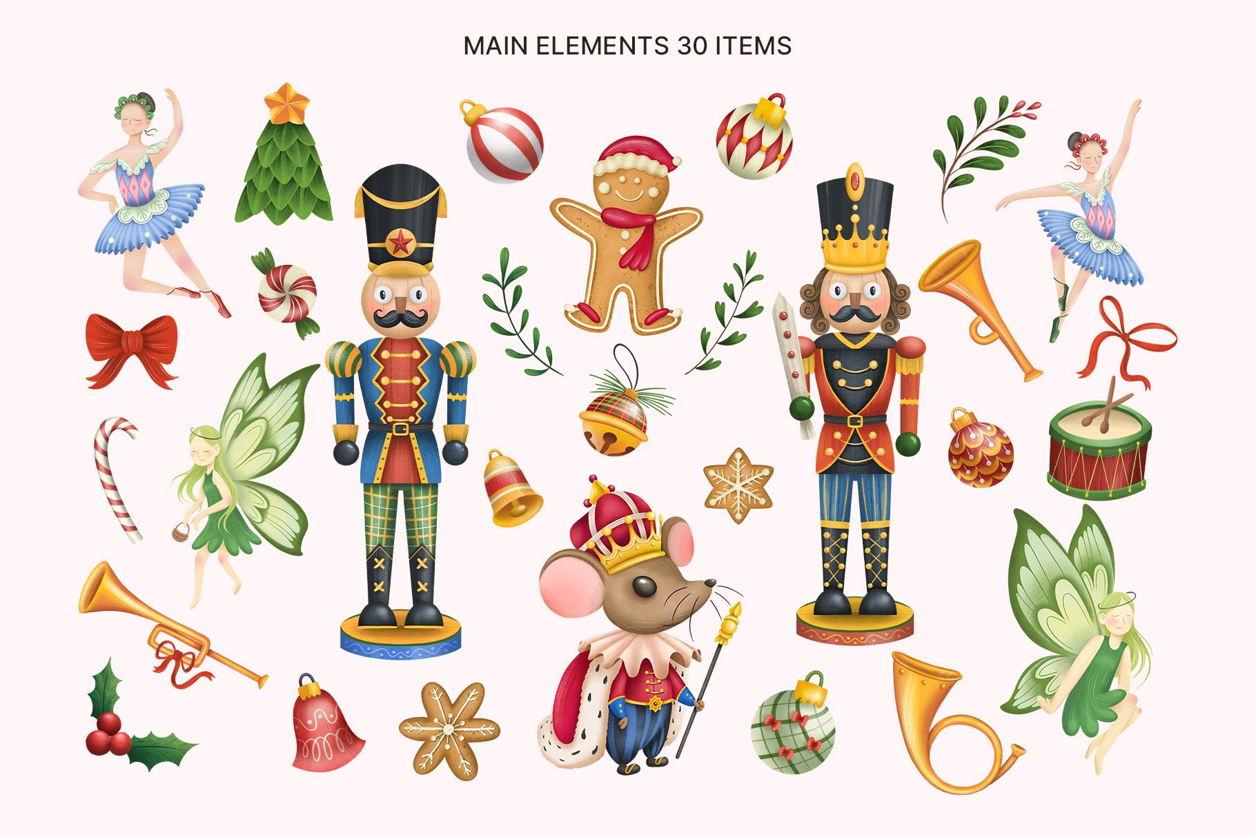 Christmas Clipart Illustrations preview image.
