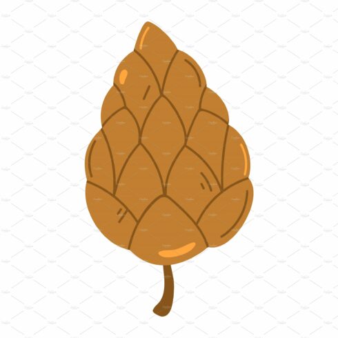 Acorn or pine tree cone vector cover image.