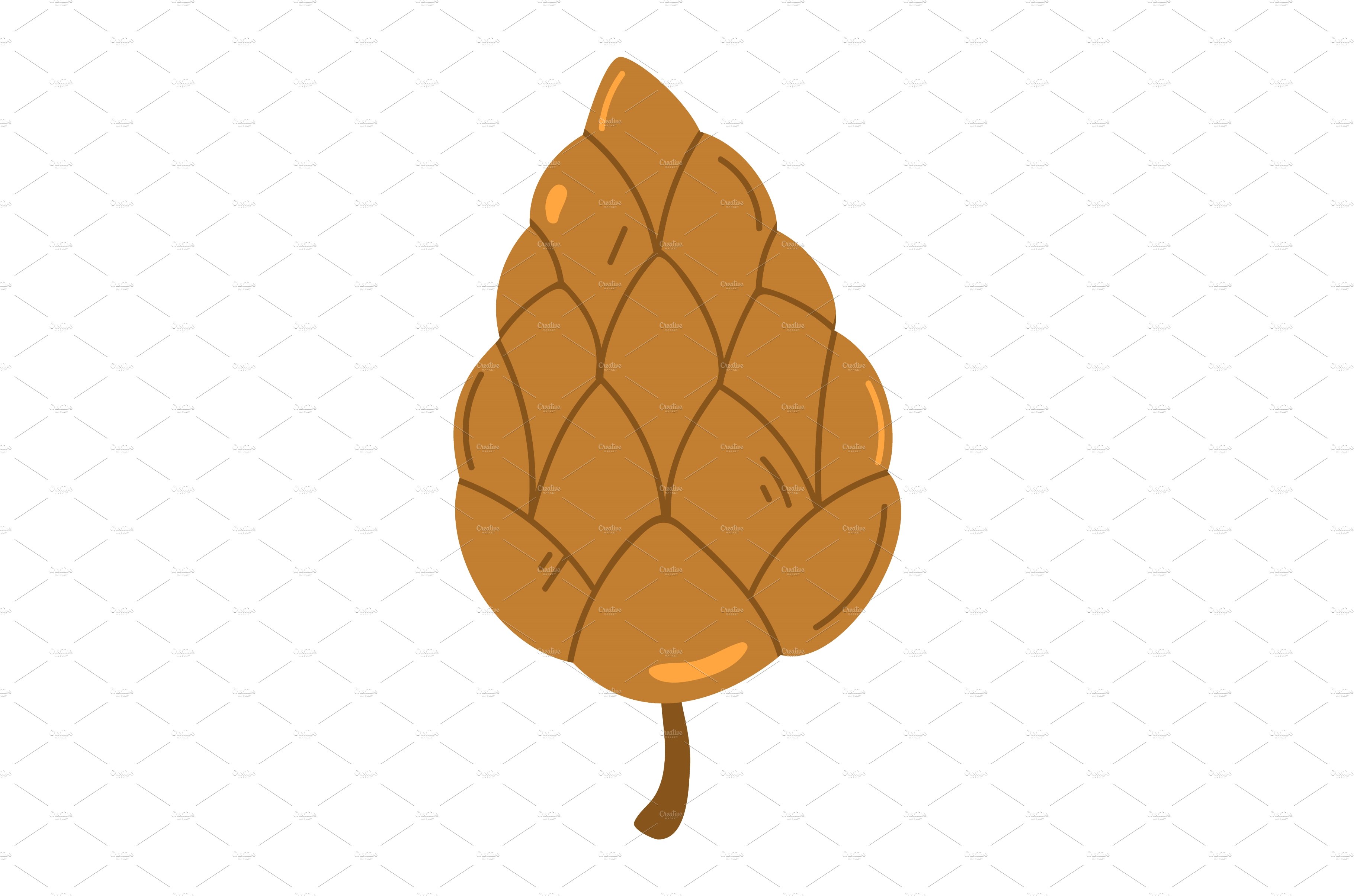 Acorn or pine tree cone vector cover image.