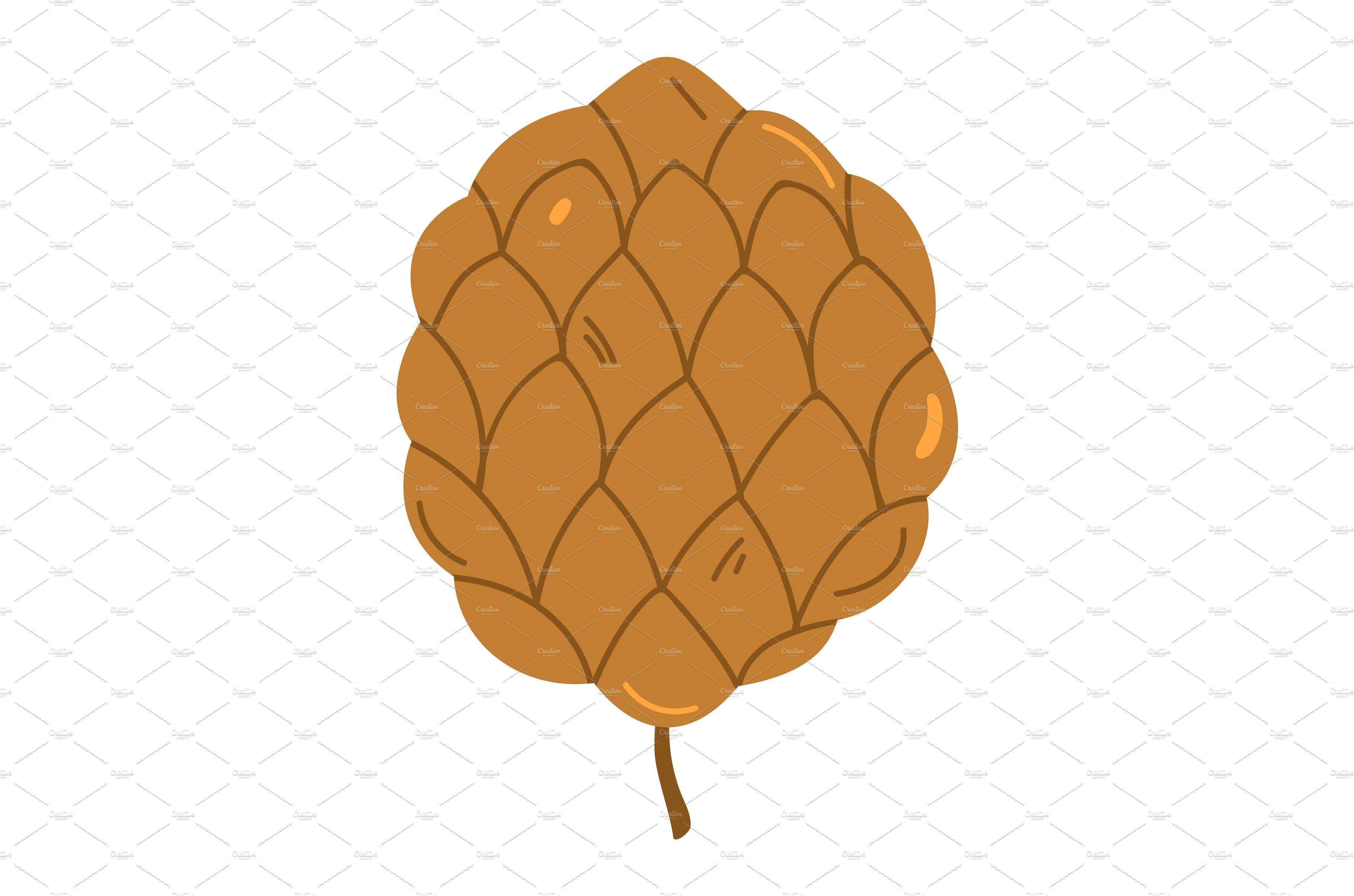 Acorn or pine tree cone vector cover image.