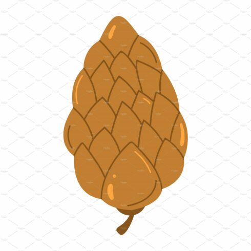 Acorn or pine tree cone vector cover image.