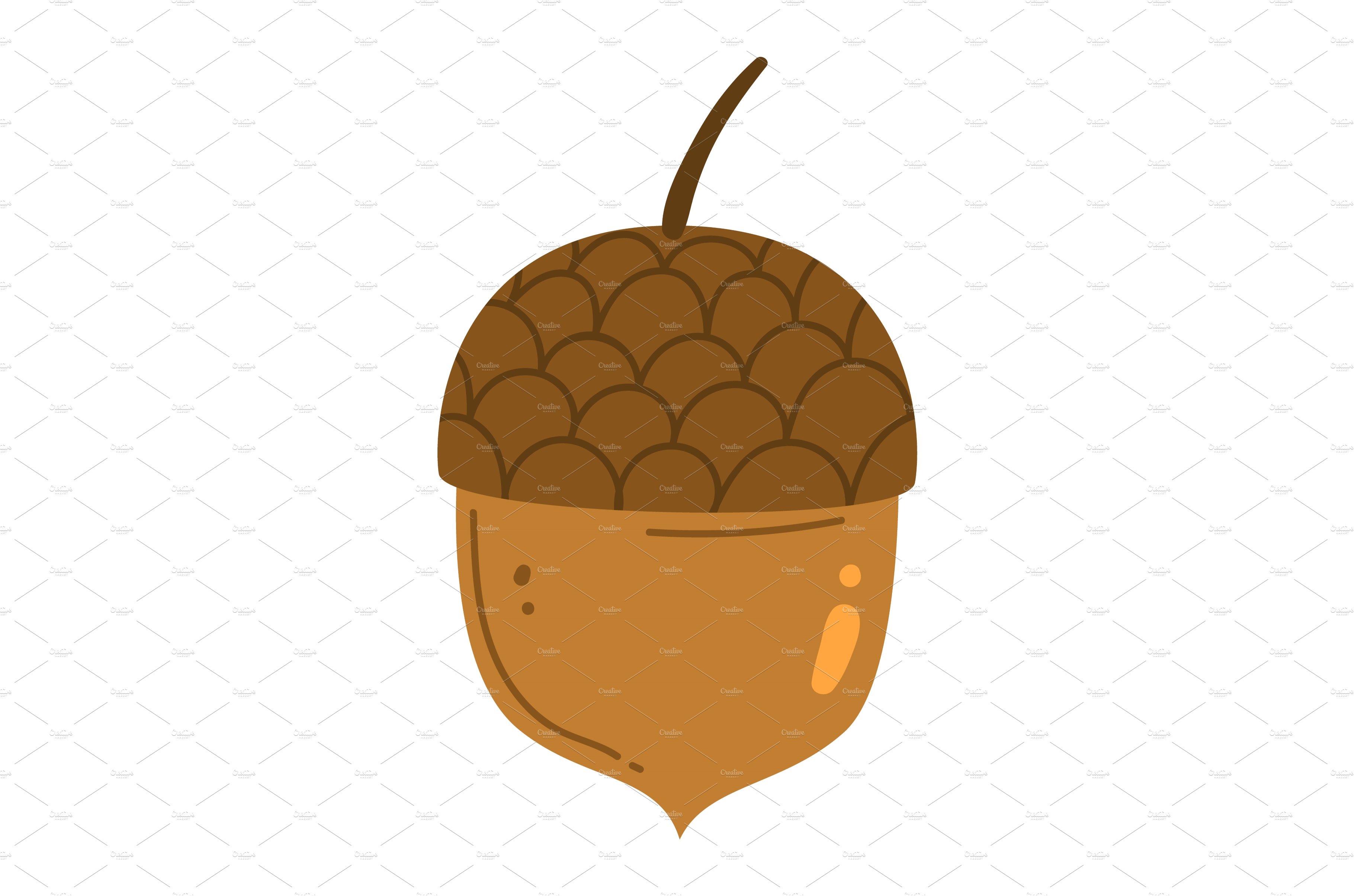 Acorn or pine tree cone vector cover image.