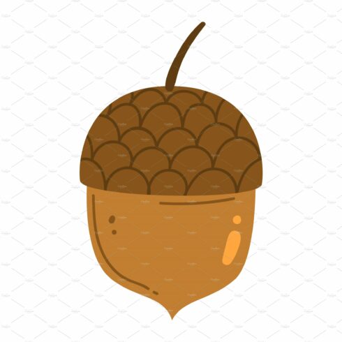 Acorn or pine tree cone vector cover image.