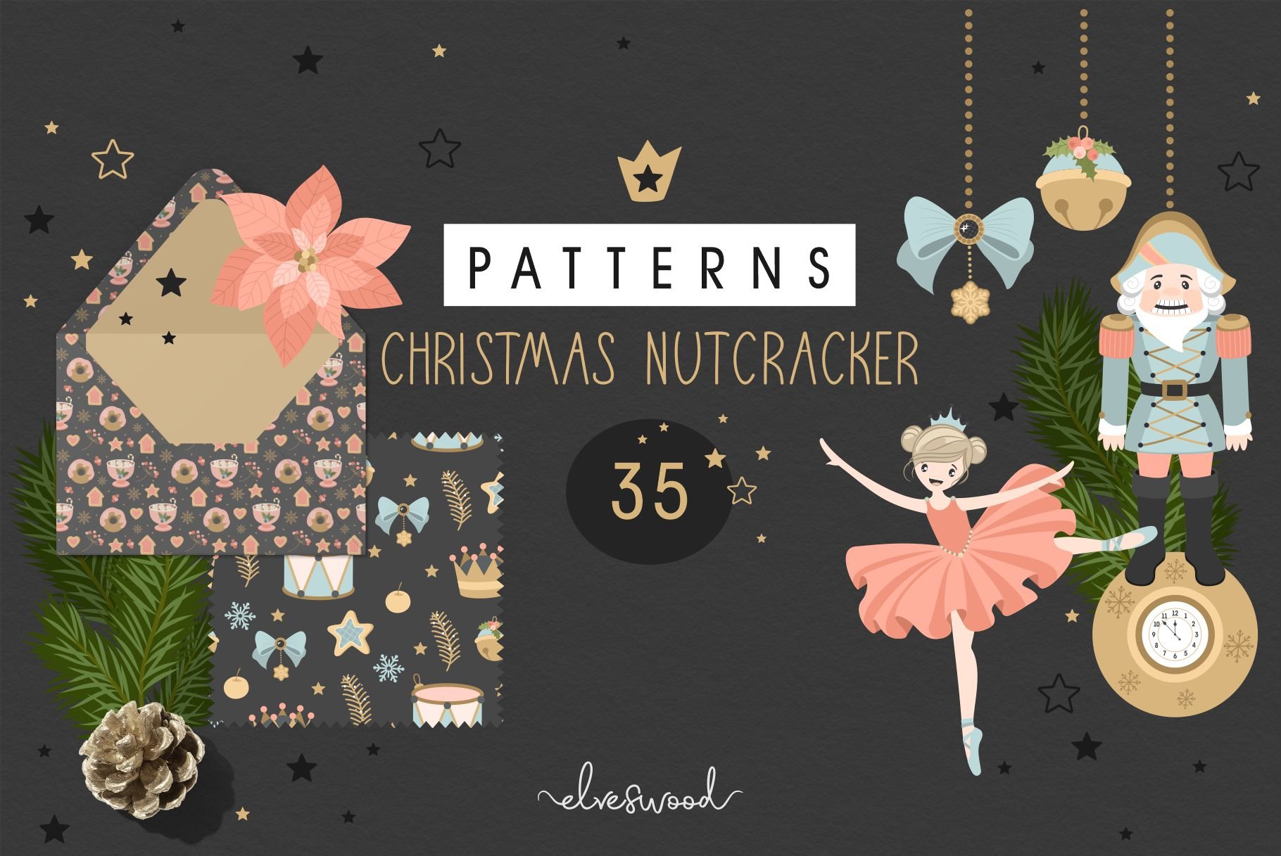Seamless patterns Nutcracker cover image.