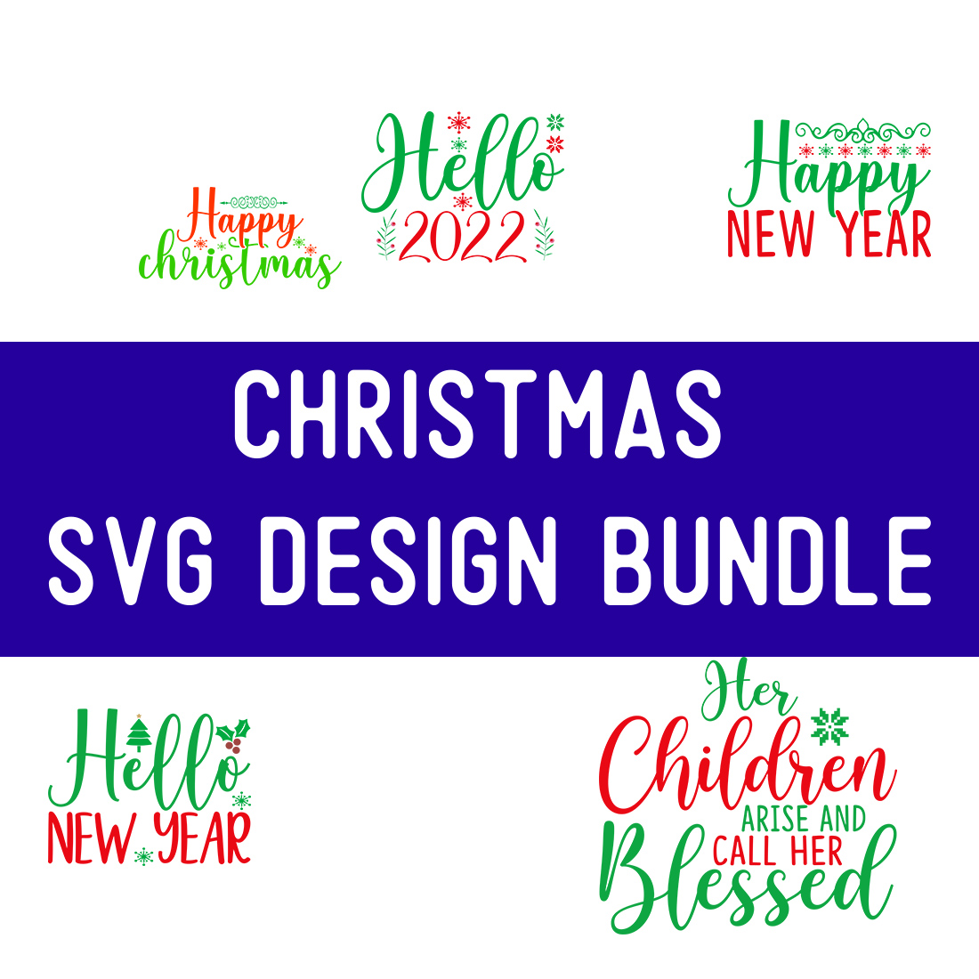 Christmas SVG Design Bundle cover image.