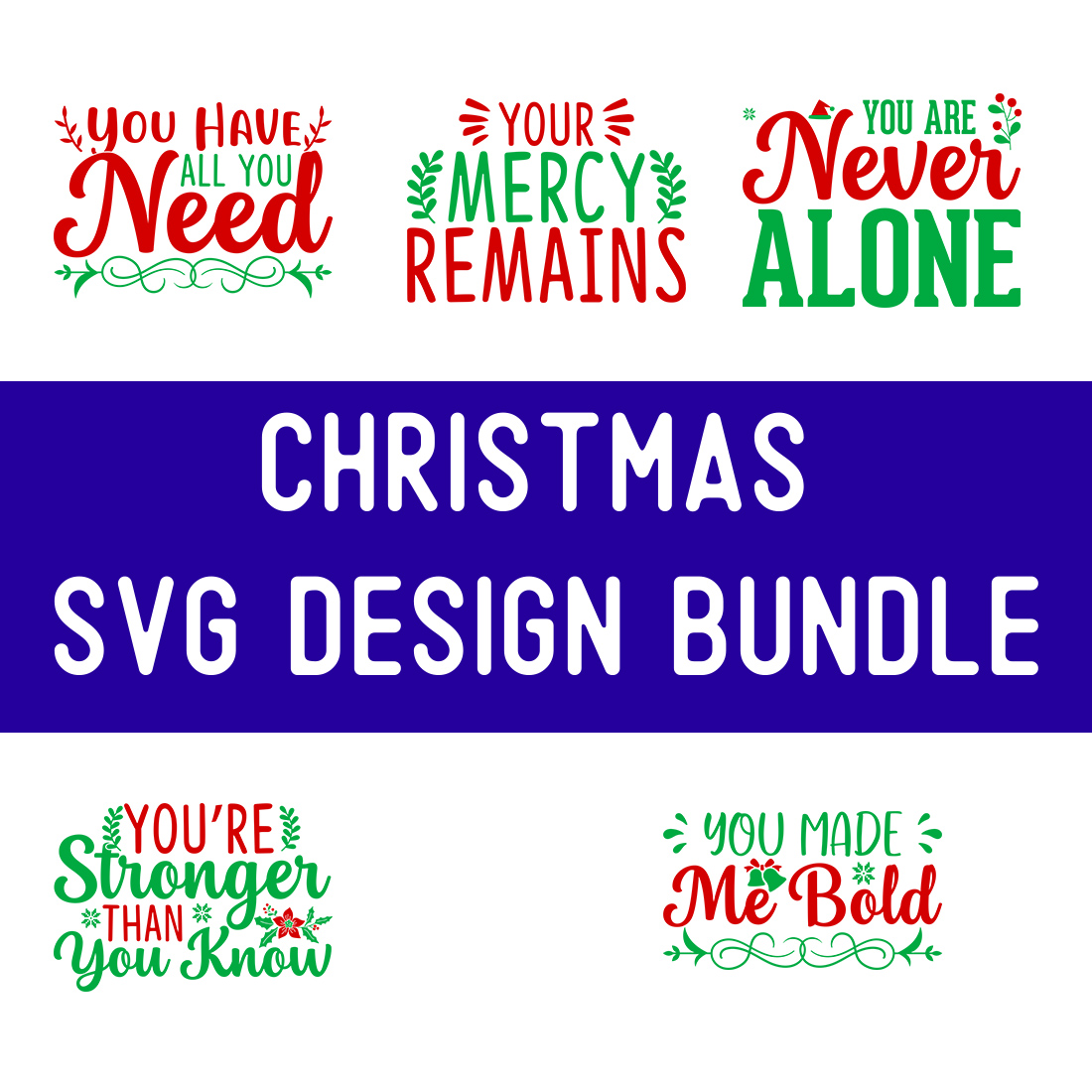 Christmas SVG Design Bundle preview image.