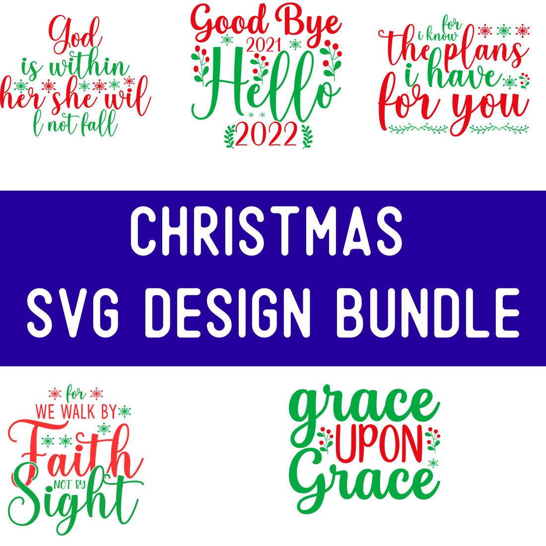 Christmas SVG Design Bundle preview image.