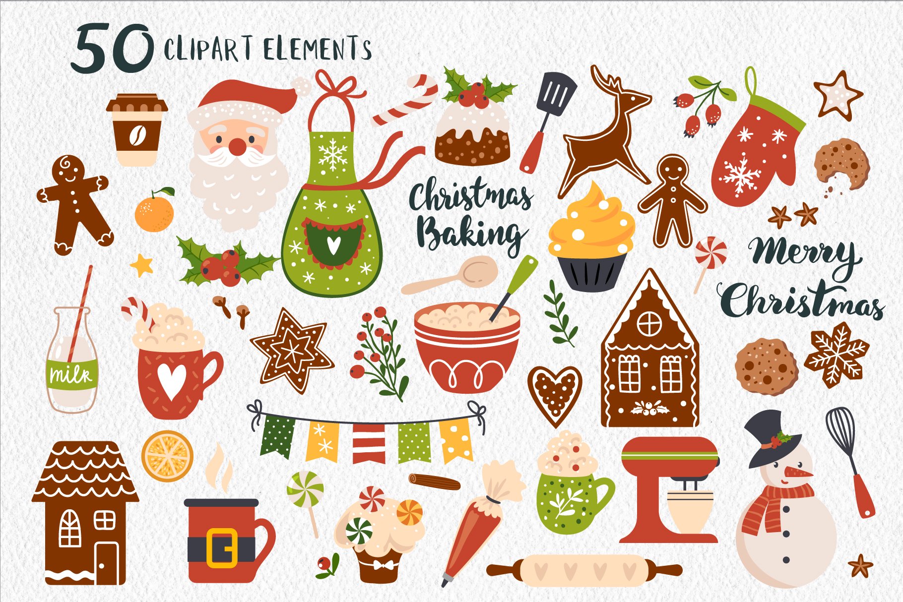 Christmas Baking Clipart preview image.