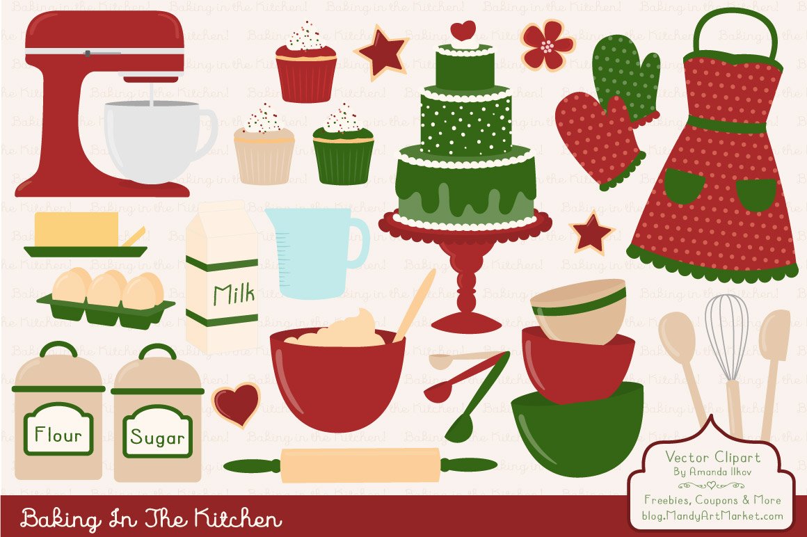 Christmas Baking Clipart & Vectors cover image.