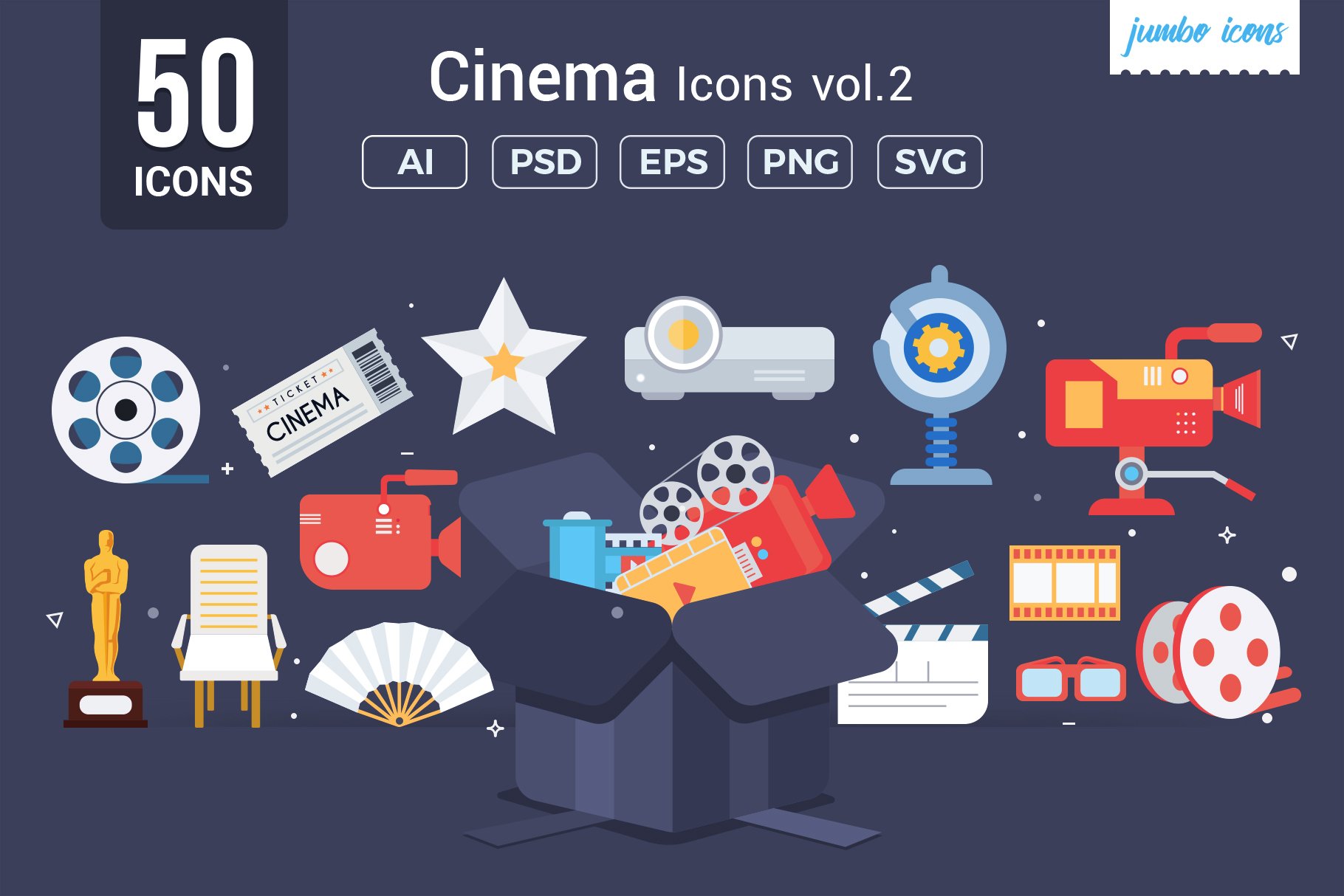 Cinema Vector Icons V2 cover image.