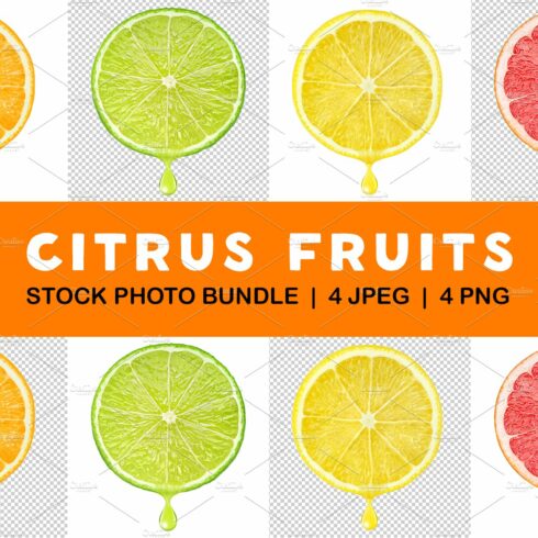 Citrus slices with juice drop cover image.