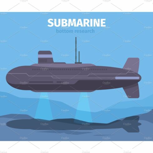 Underwater life with submarine cover image.
