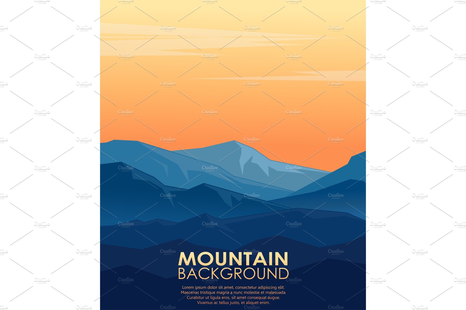 Vector Landscape with Blue Muntains cover image.