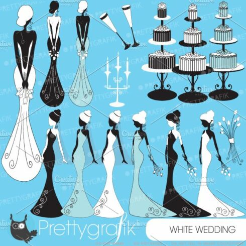 Bride wedding clipart commercial use cover image.
