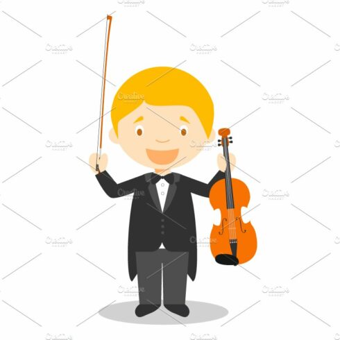 Classic Musician vector illustration cover image.