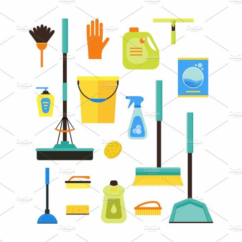 Cleaning Kit. Vector cover image.
