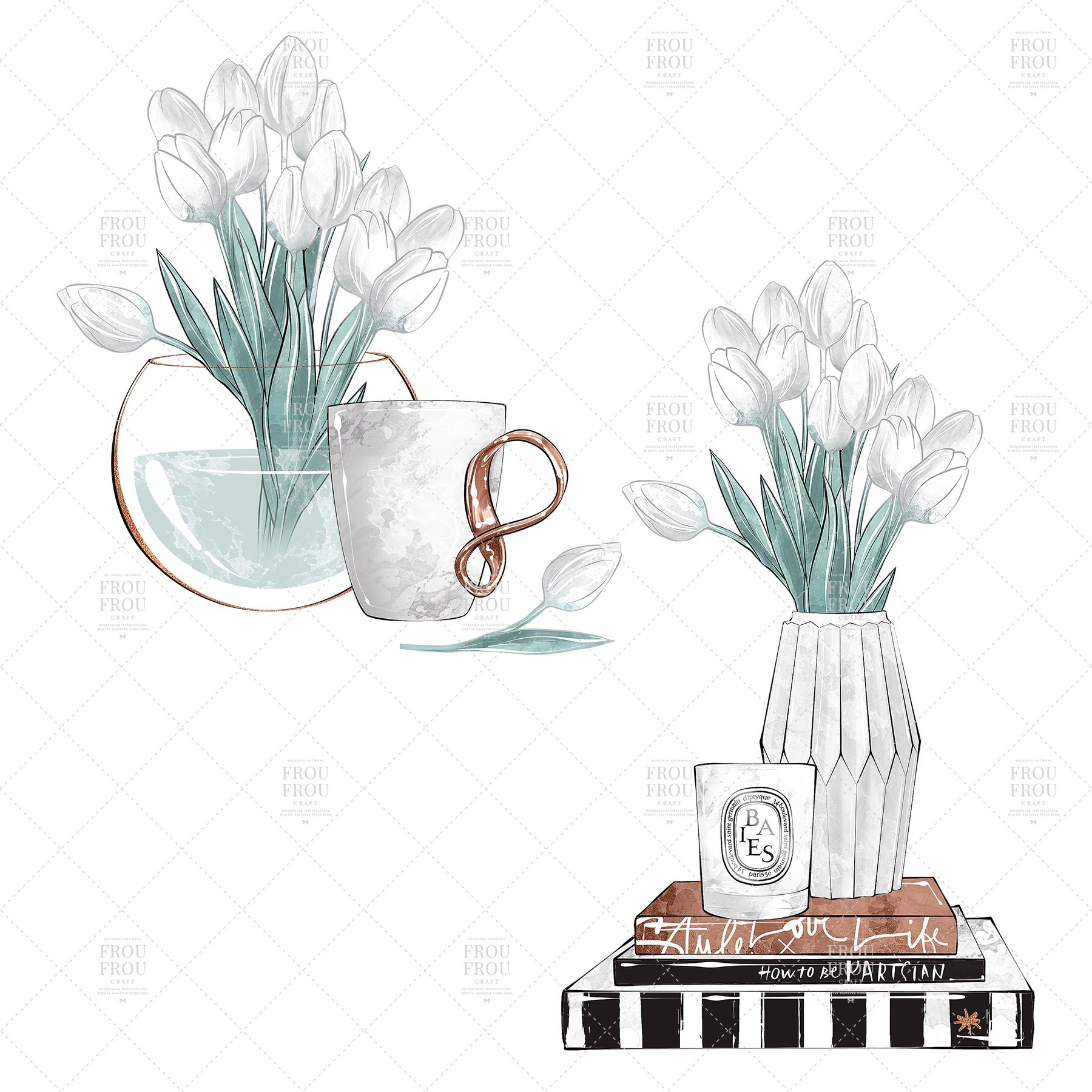 Hygge Interior Home Clipart preview image.