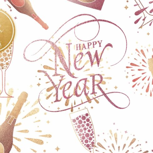 Happy New Year & Party Clipart Set cover image.