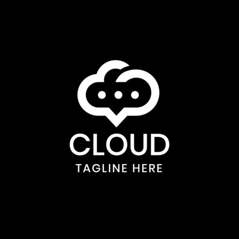 Cloud and Chat Logo design vector template cover image.