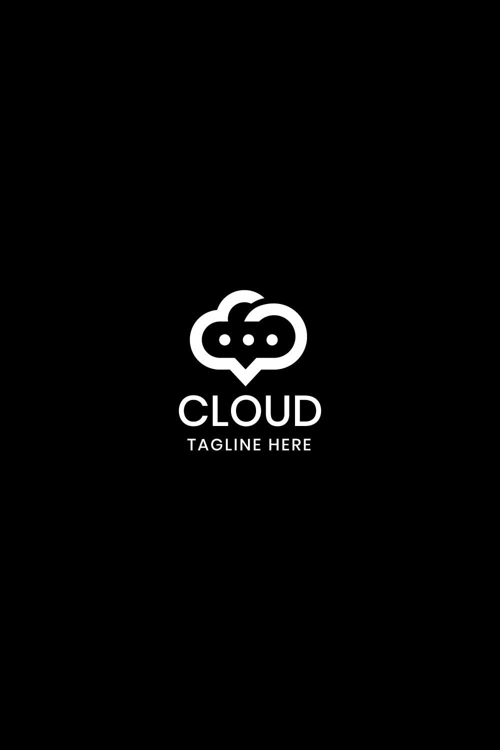 Cloud and Chat Logo design vector template pinterest preview image.