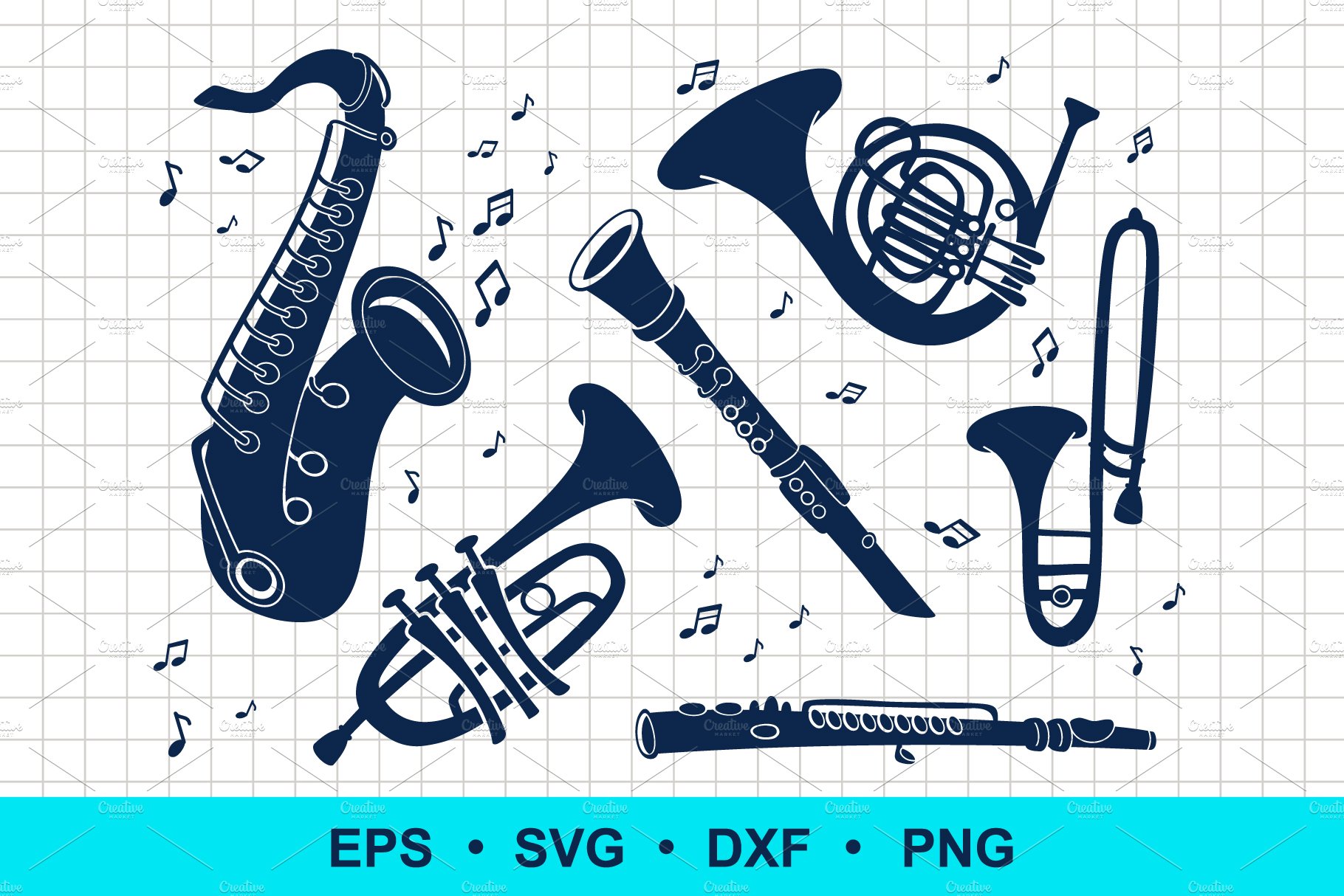 Music Jazz Instrument Clipa Art cover image.
