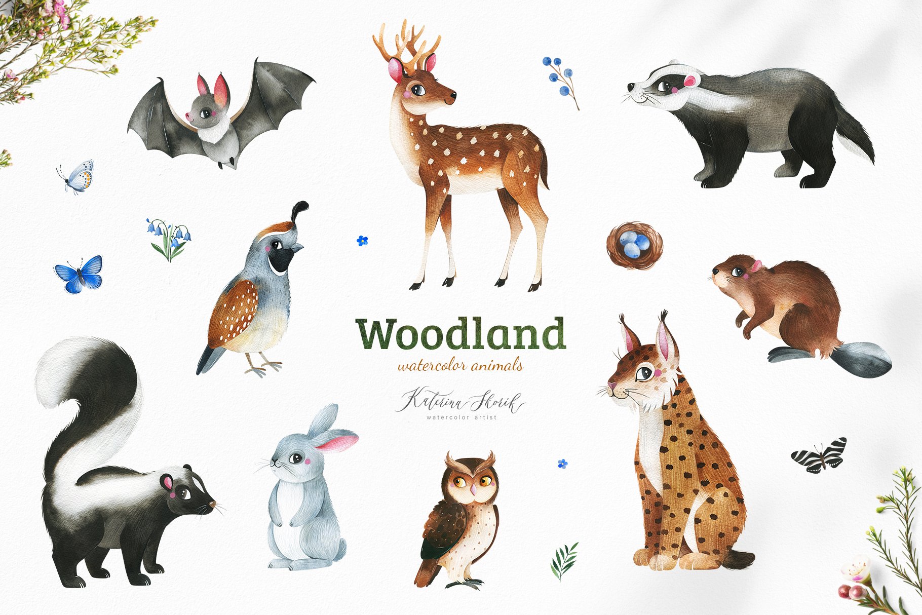Woodland. Cute forest collection. preview image.