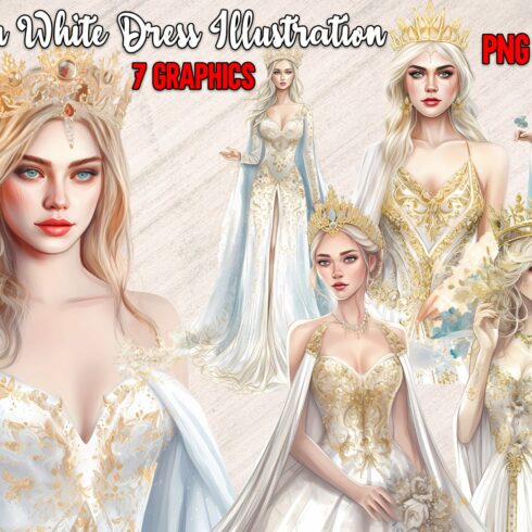 Bride In White Dress Wedding Clipart cover image.