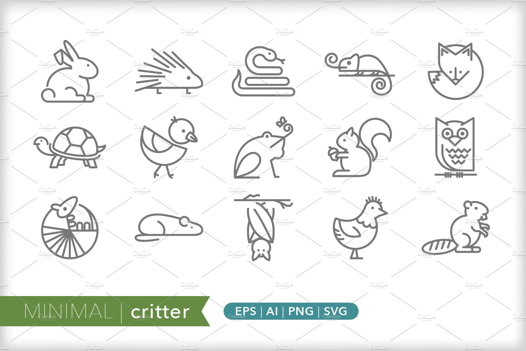 Minimal critter icons cover image.