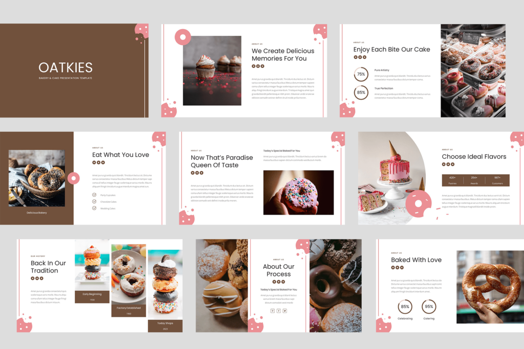 Oatkies - Bakery & Cake Shop Google Slides Template - MasterBundles