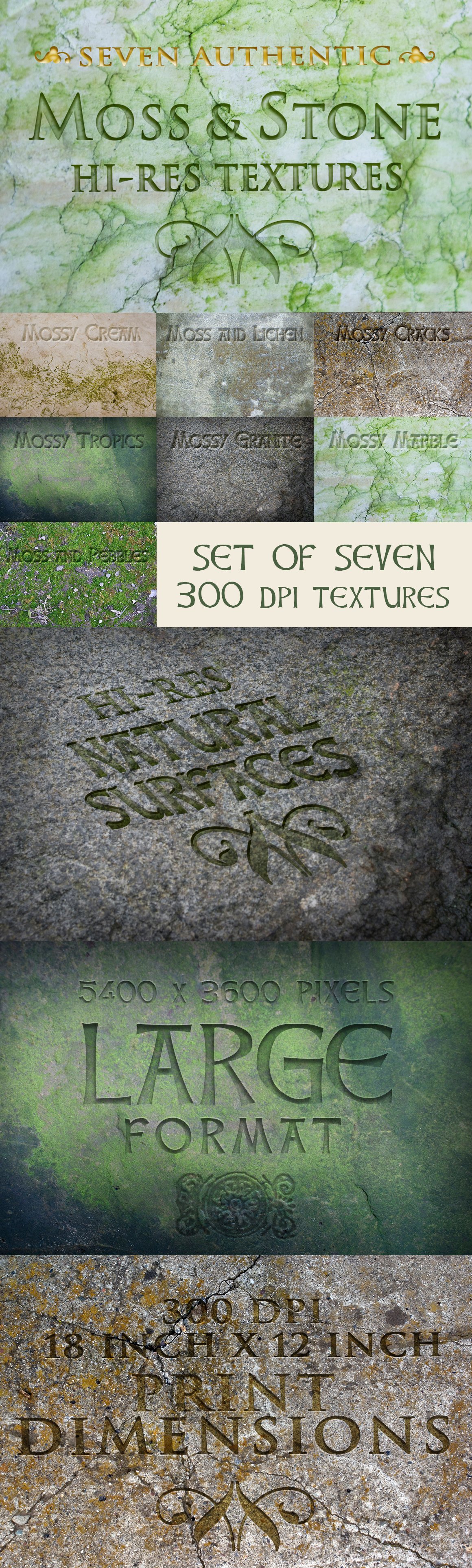 Moss and Stone textures cover image.