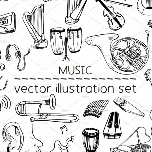 Music - vector illustrations cover image.