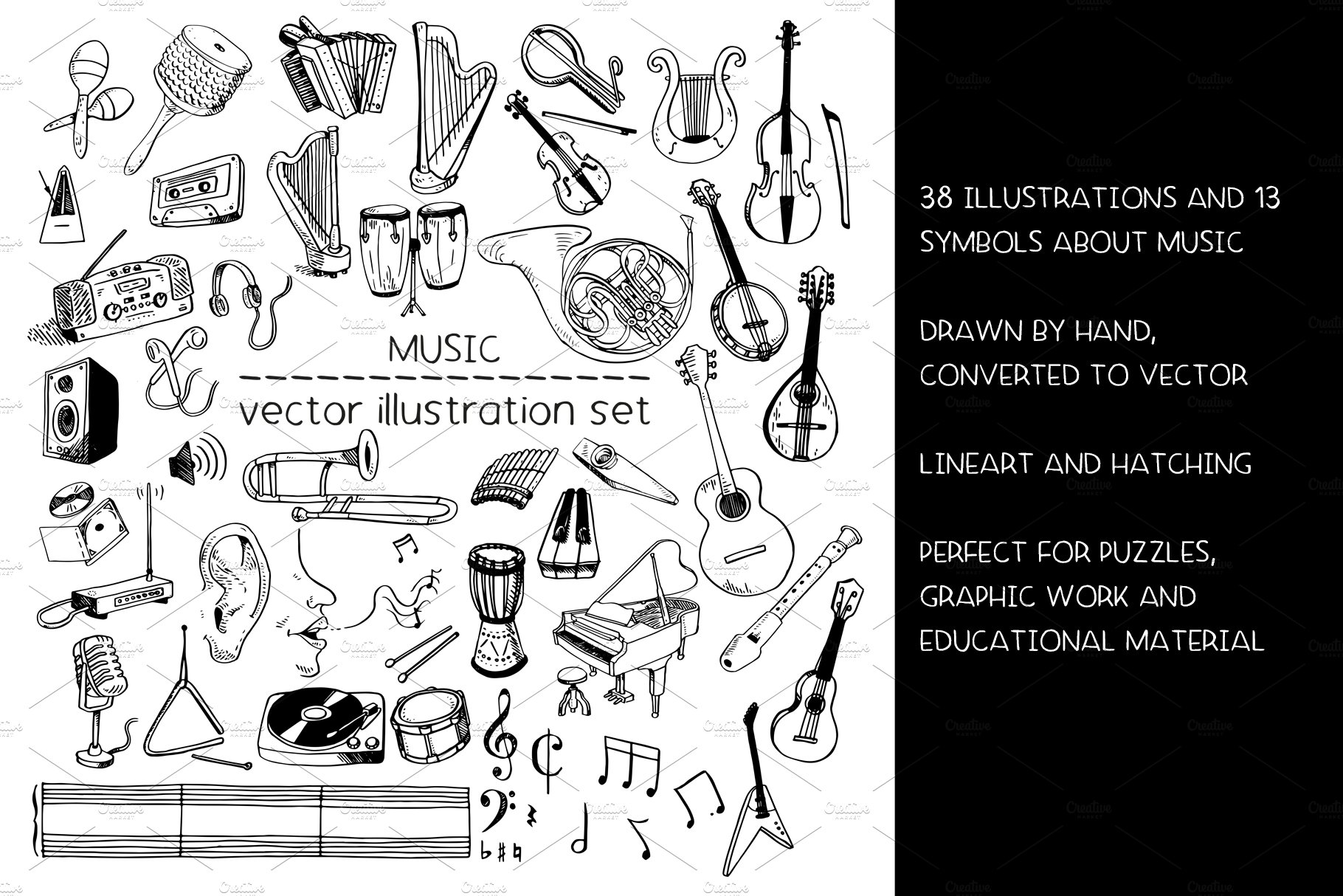 Music - vector illustrations preview image.