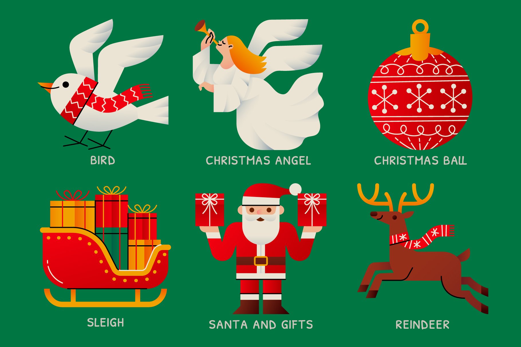 66 Christmas Design Elements preview image.
