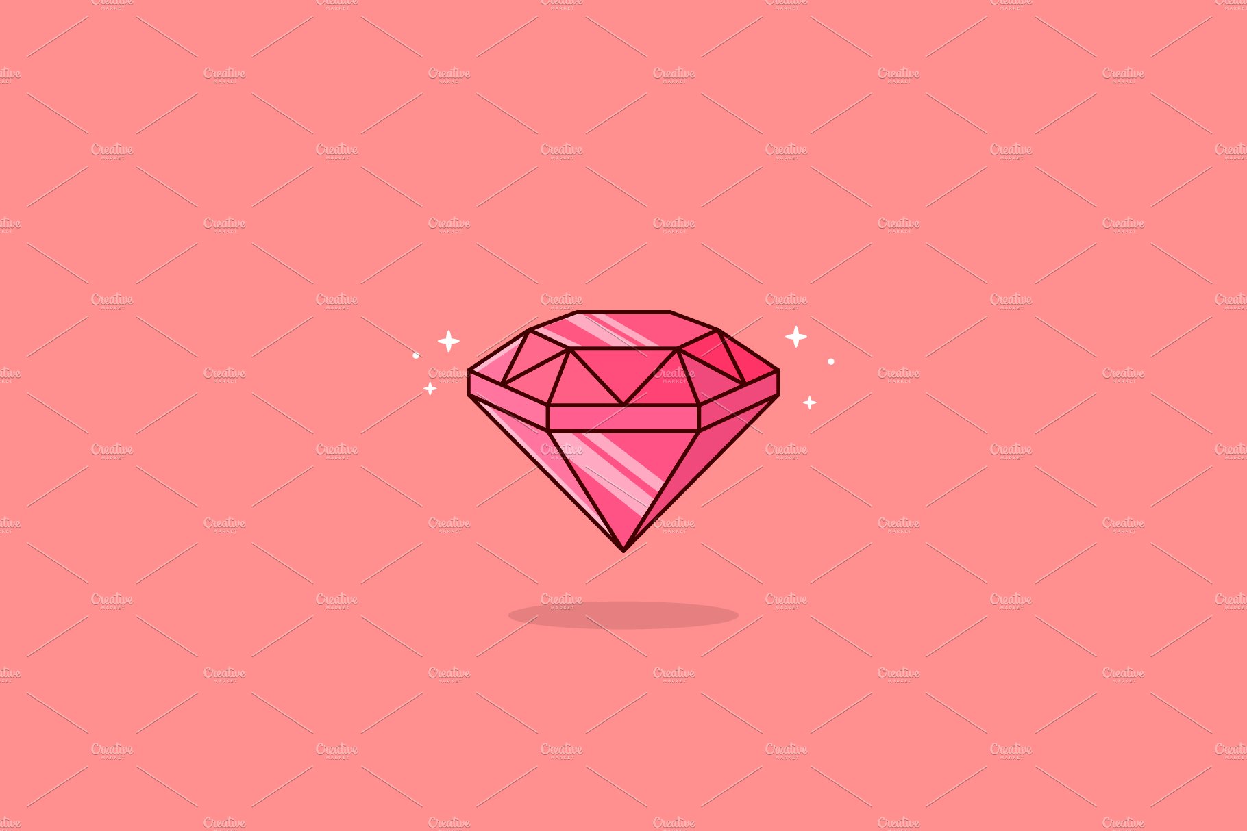 Diamond Icon Illustration. preview image.