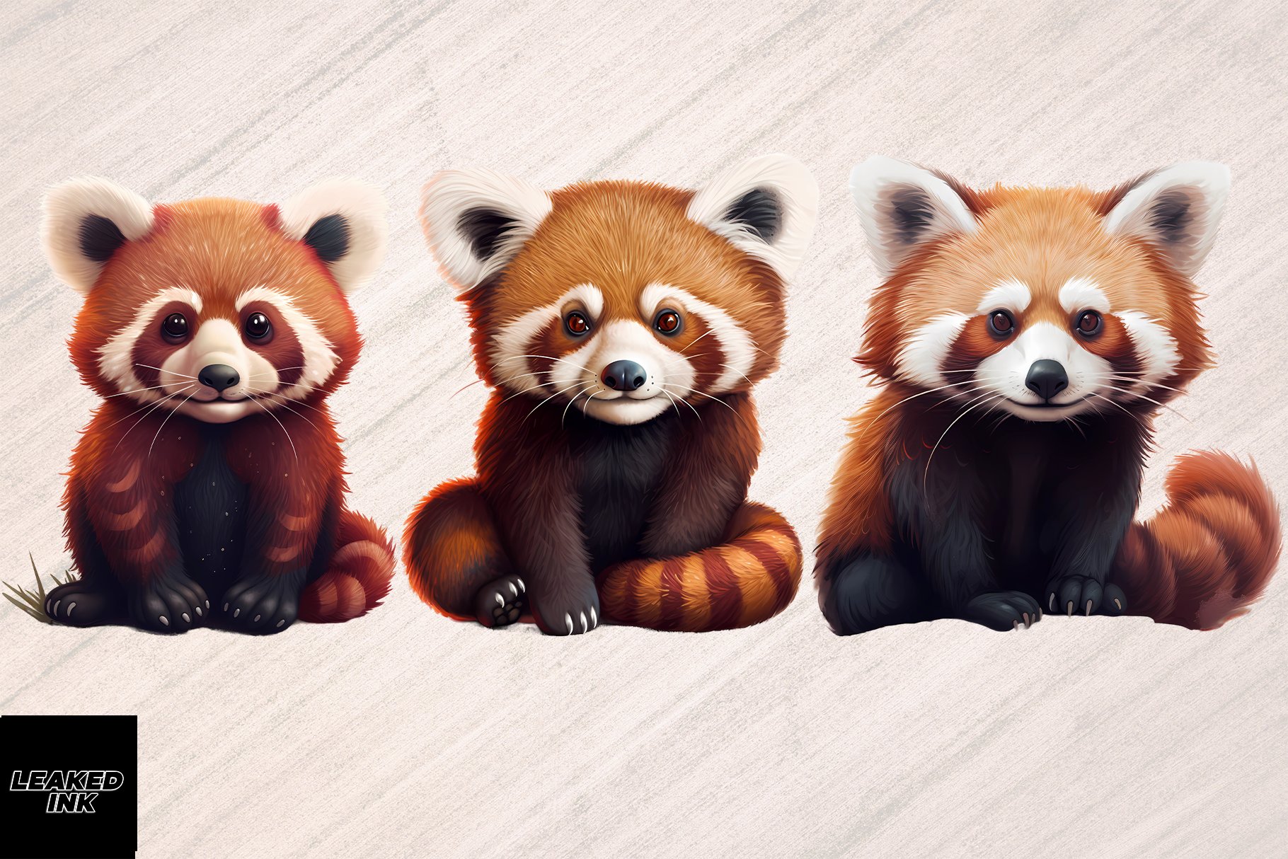 Cute Red Panda Sublimation - 8 PNGs preview image.