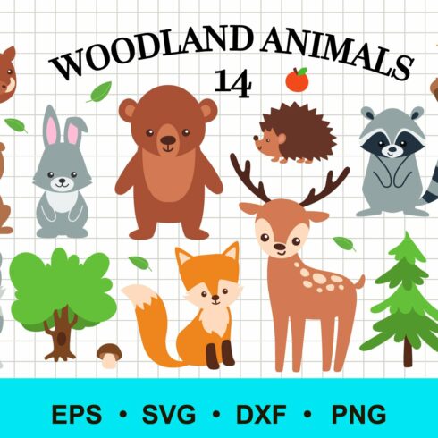 Woodland Animals Clip Art cover image.