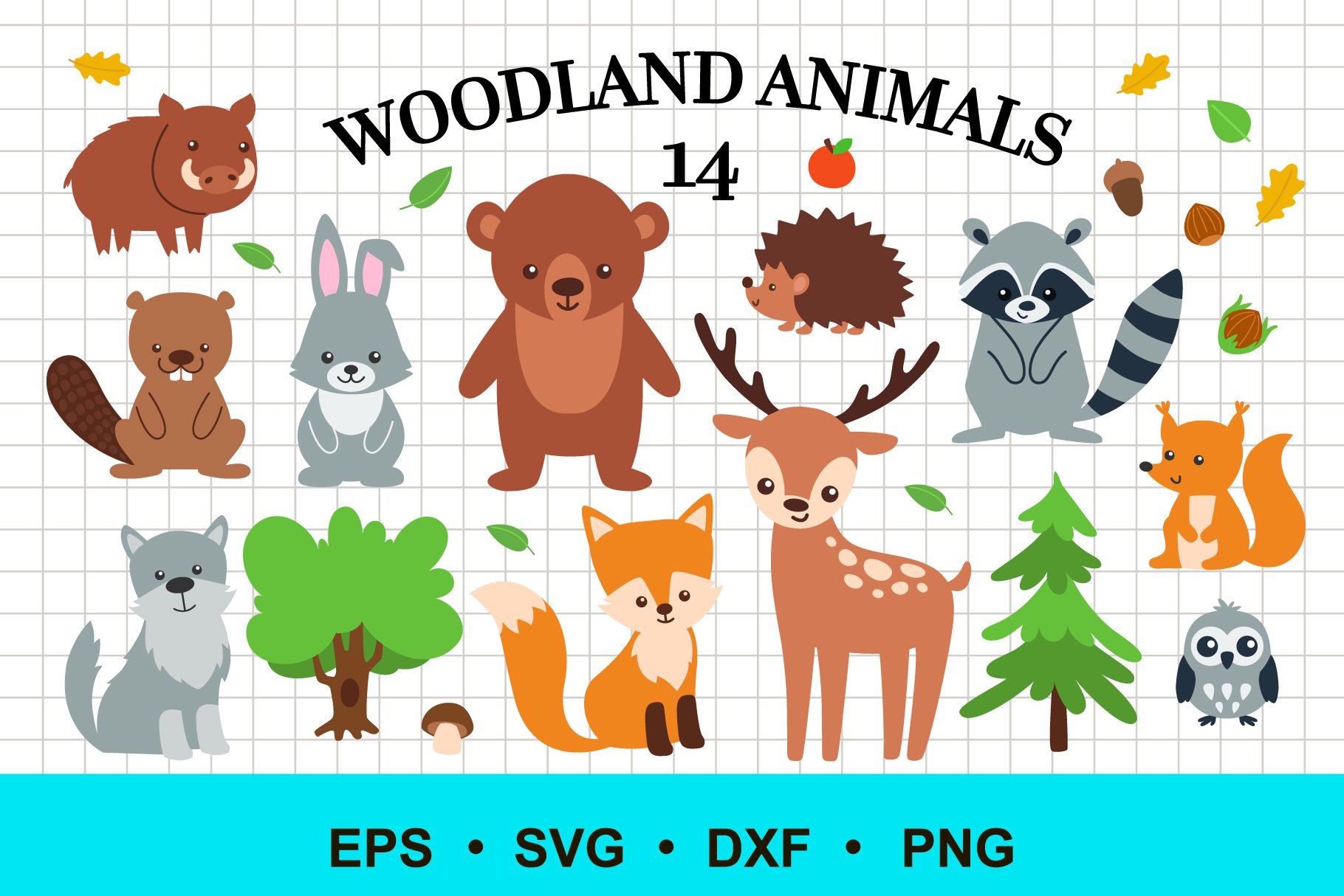 Woodland Animals Clip Art cover image.