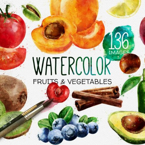 Watercolor Fruits And Vegetables cover image.