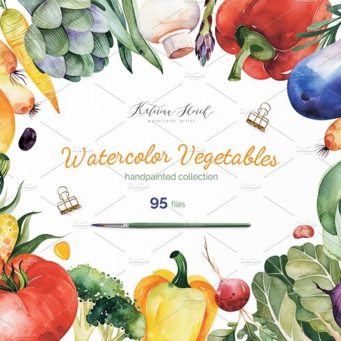 Watercolor Vegetables. cover image.