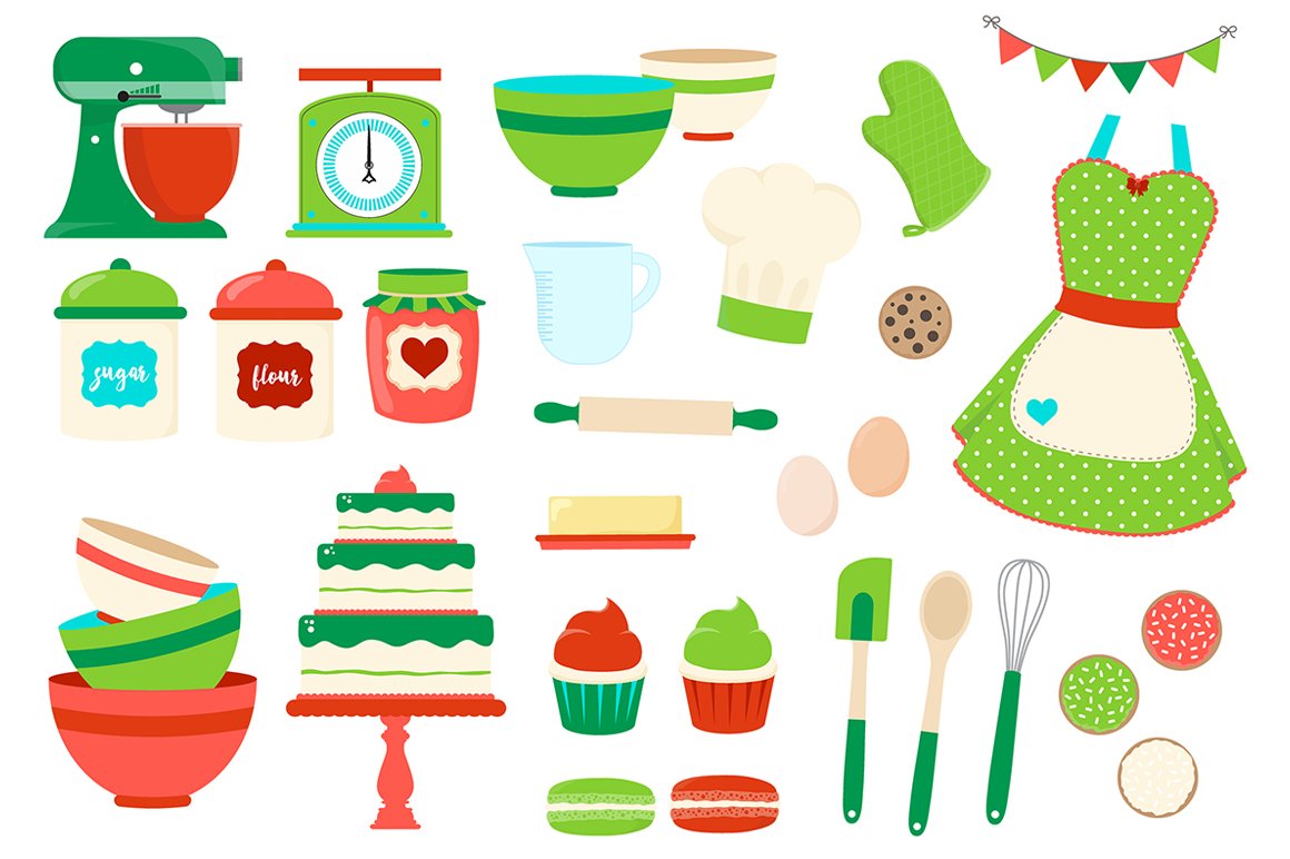 Christmas Baking Clipart preview image.