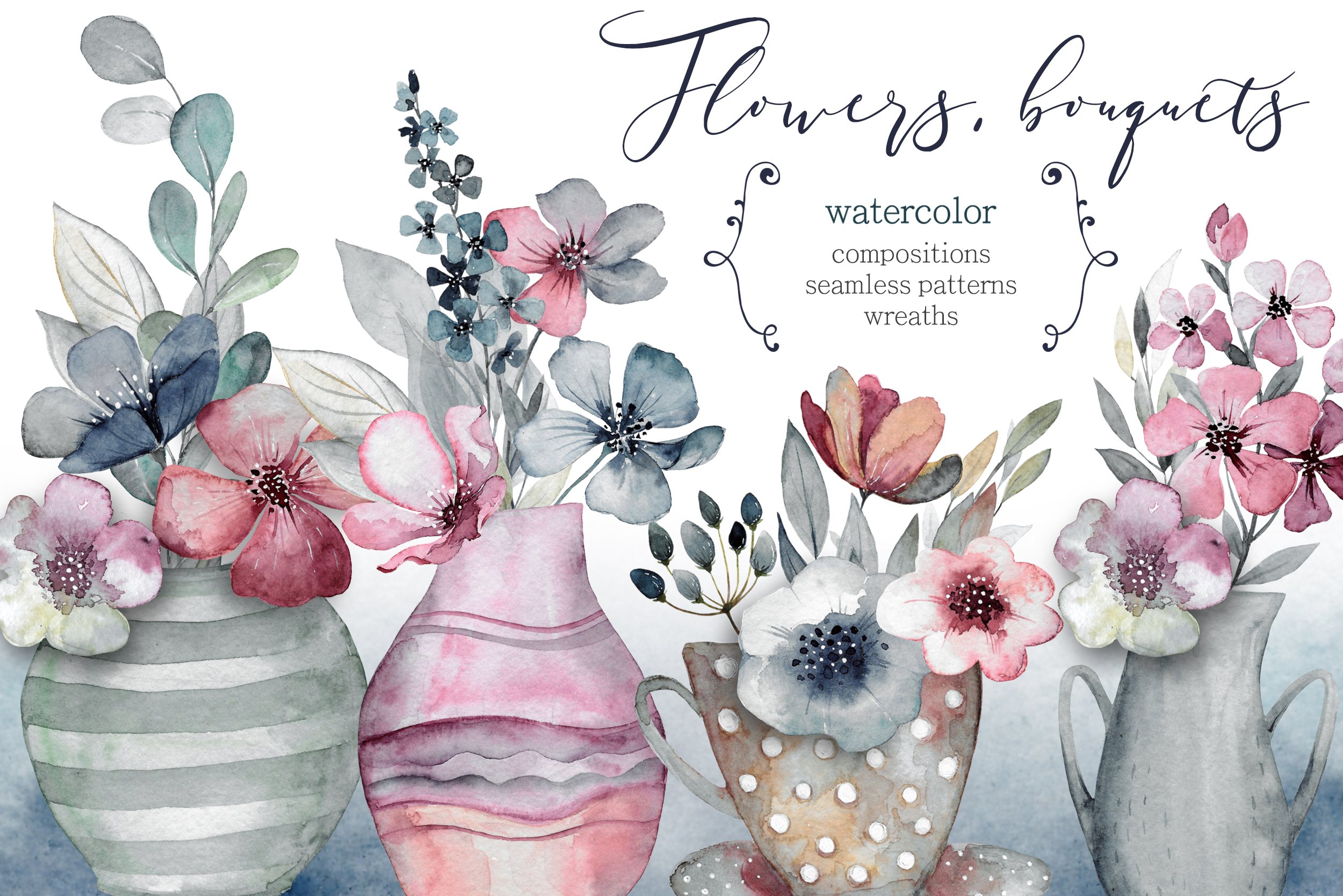 Watercolor bouquets cover image.
