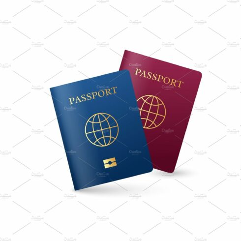 Realistic international passport cover image.