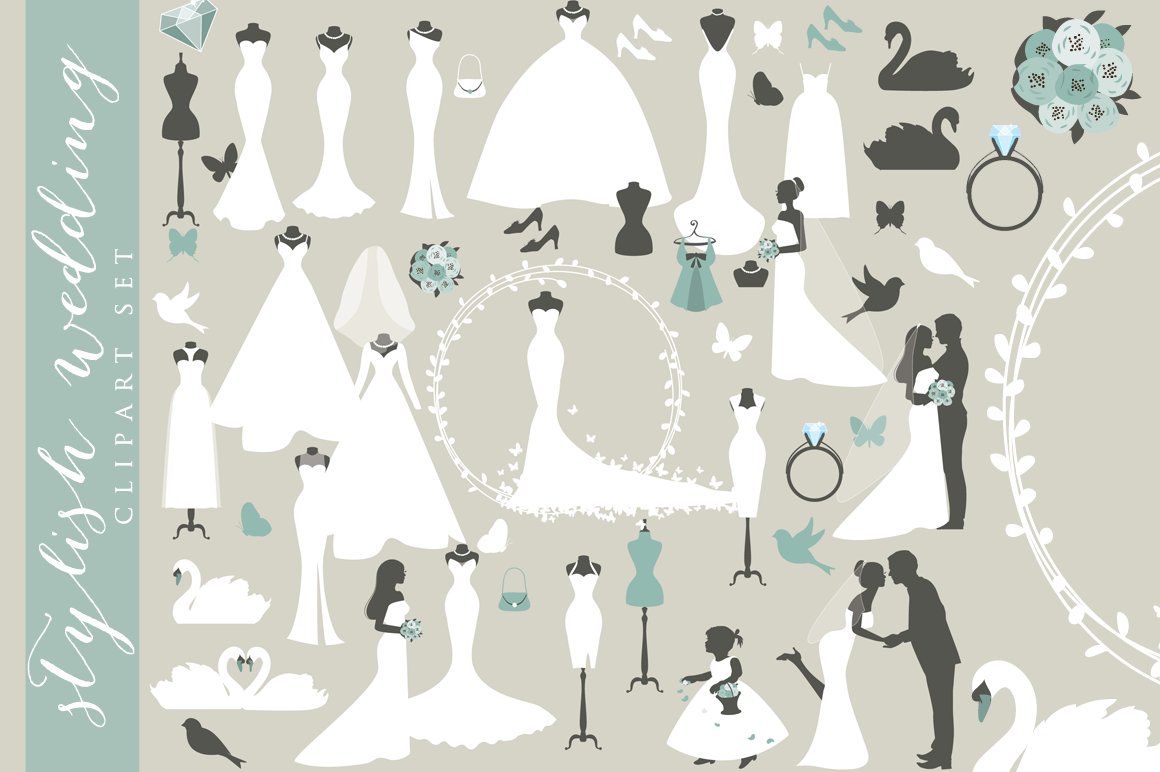 Wedding clipart bride clip art groom cover image.