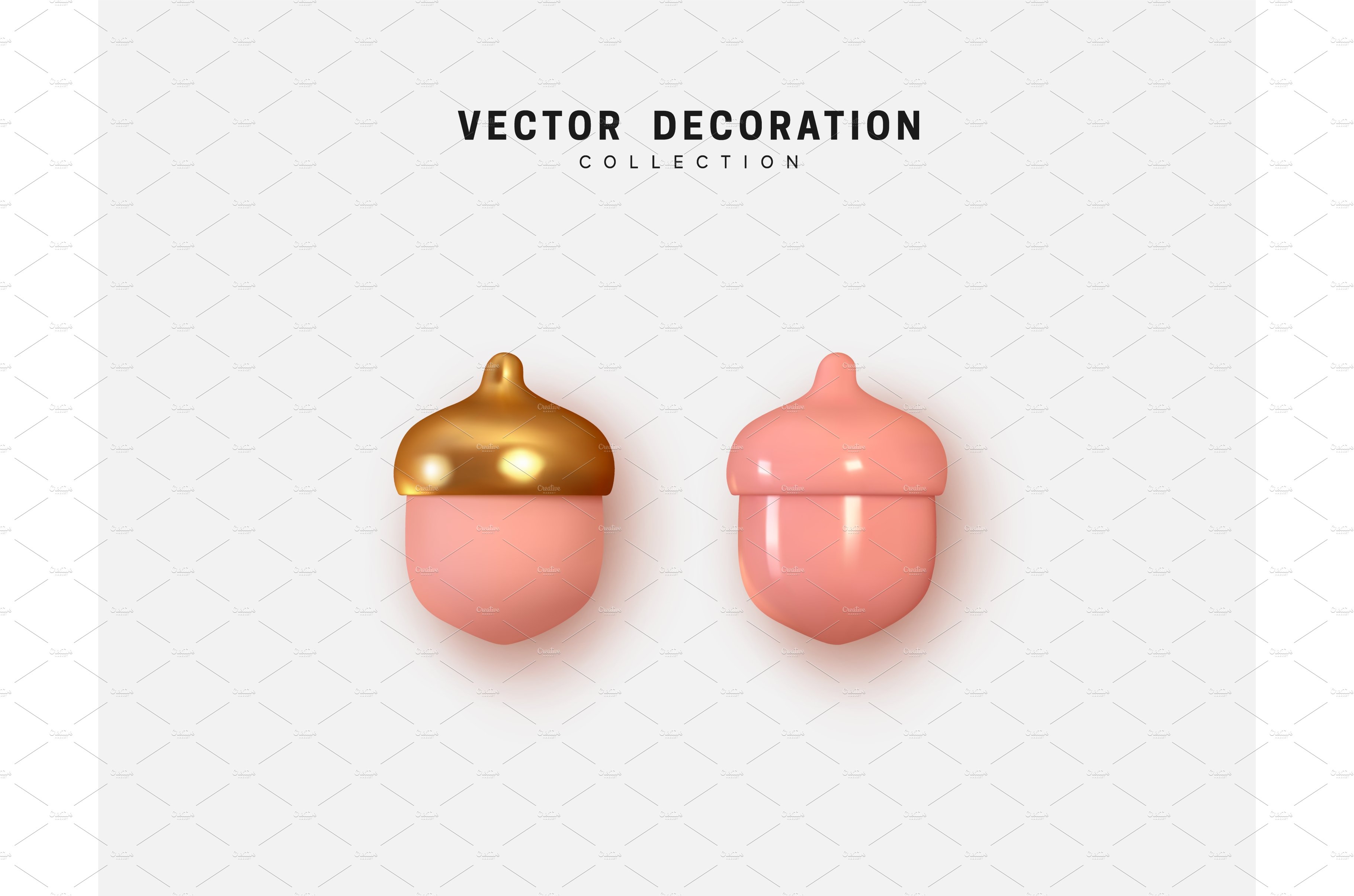 Acorns pink and gold realistic cover image.