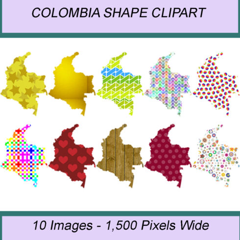 COLOMBIA SHAPE CLIPART ICONS cover image.