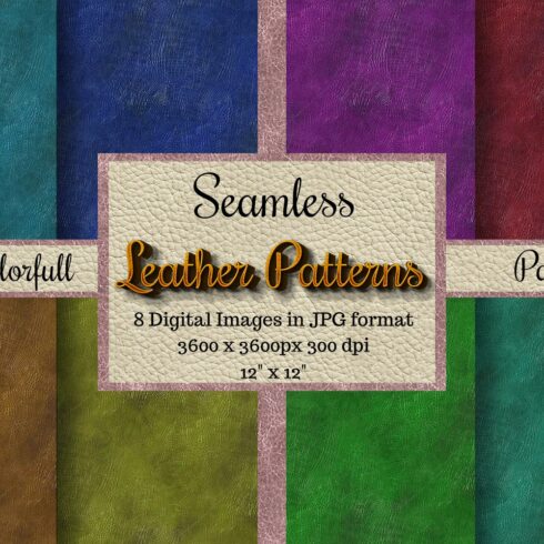 Seamless Leather Patterns Colorful cover image.