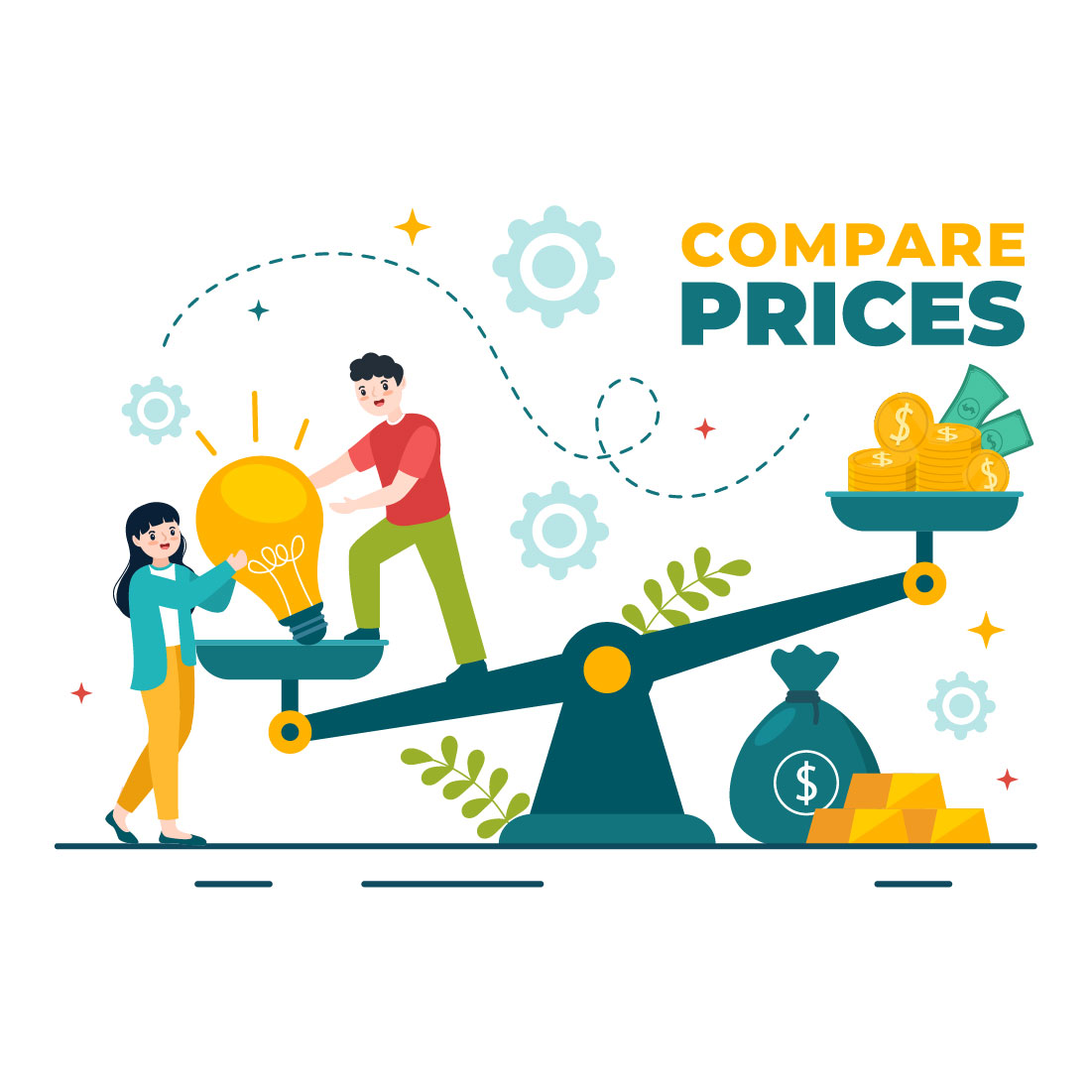 10 Compare Prices Economy Illustration preview image.