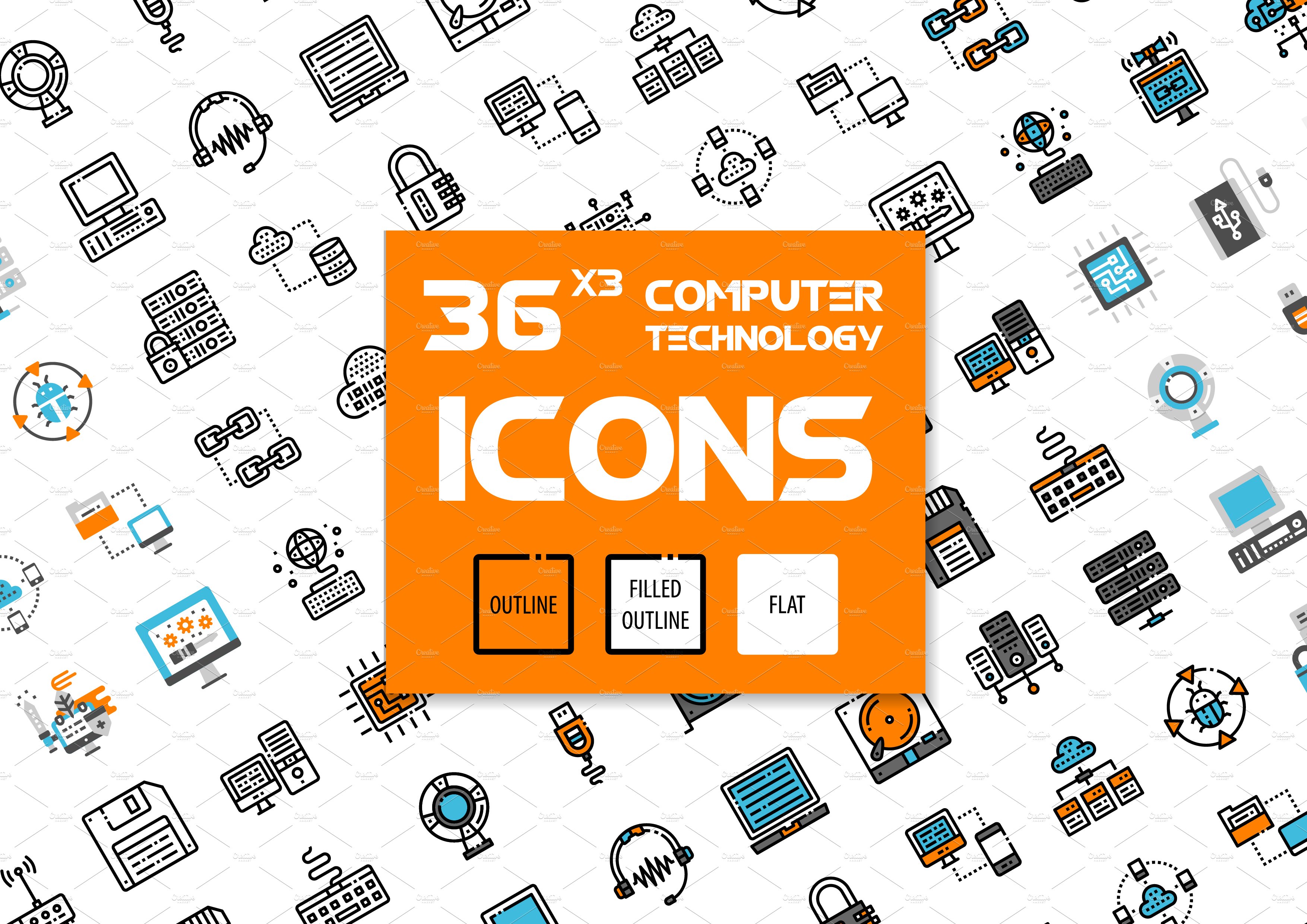 36x3 Computer icons cover image.