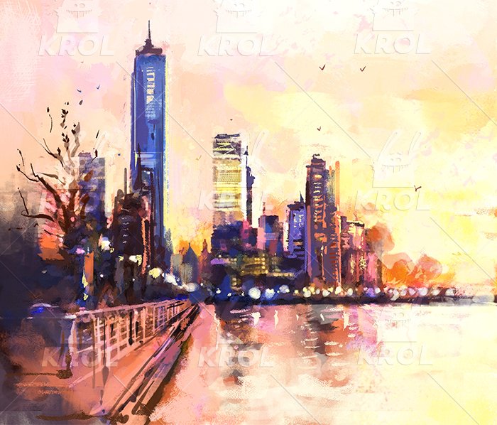 City sunset (vector + rastr) preview image.